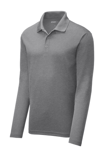 Mesh Long Sleeve Polo With Embroidery